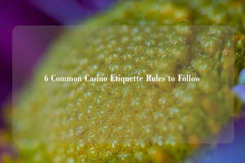 6 Common Casino Etiquette Rules to Follow